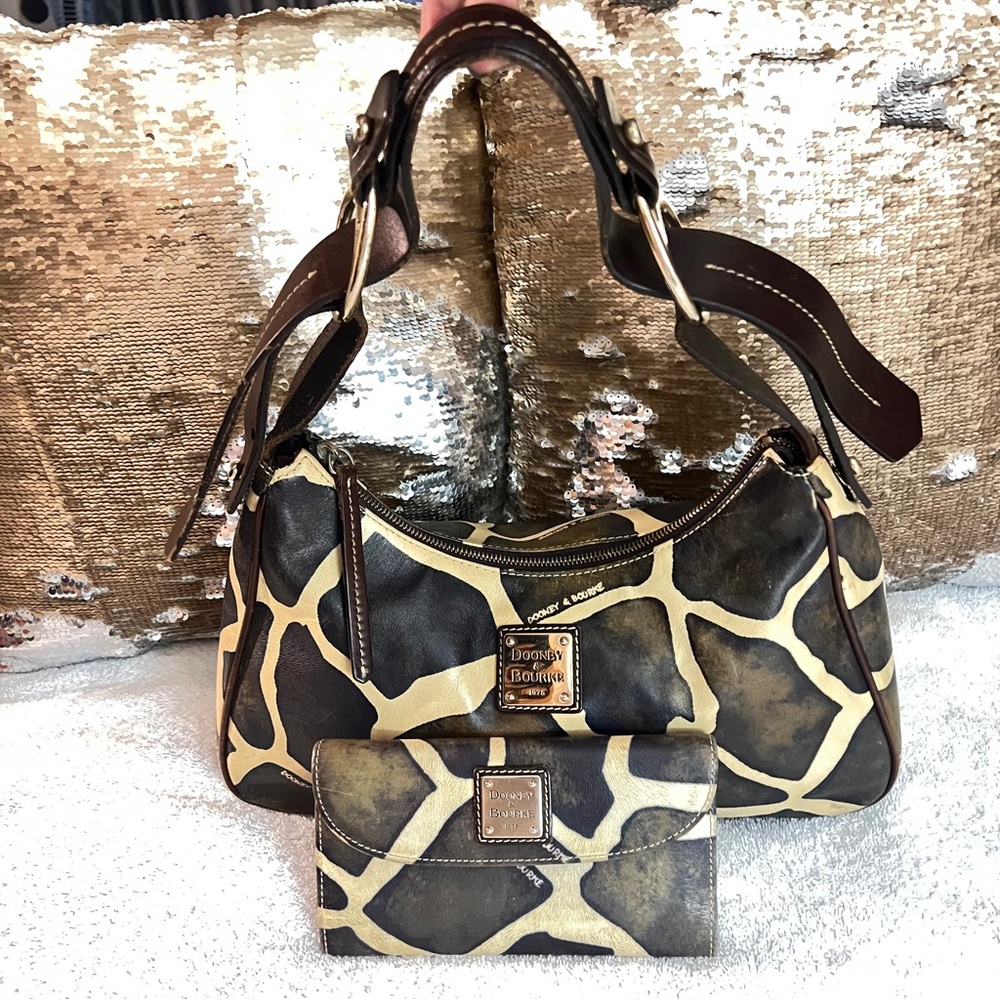 Dooney & Bourke Safari Print Shoulder Bag and Wallet - Brown and Cream